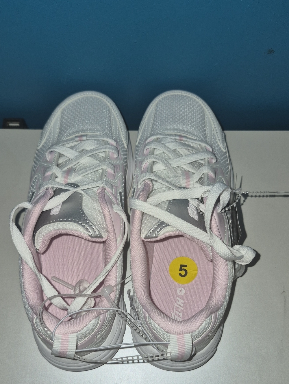 Hi-Tec White and Light Pink Kids Sneakers